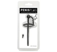 Plug pénien en silicone avec anneau de gland (0,6mm) - noir