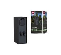 Paulmann 94700 Plug & Shine luminaire d'ext accessoire colonne prises Rio IP44 Anthracite syst éclairage jardin raccordements 2x230V 2x Plug&Shine 24V