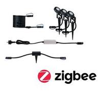 Plug & Shine Kit Smart Home Zigbee 3.0 Projecteur de jardin LED Sting IP67 3000K 3x6W 75VA Anthracite