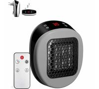 Plug sur Lunaheater, radiateur spatial portable Lunaheater, chauffage à fiche portable avec télécommande, élément de chauffage en céramique PTC, chaleur puissante en 30 secondes (Grey)