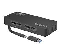 Plugable Adaptateur Double Moniteur 4K DisplayPort et HDMI pour USB 3.0 et USB-C, Compatible avec Windows