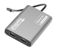 Plugable Adaptateur USB C vers HDMI, double moniteur 4K 60 Hz pour Apple Mac M1/M2/M3/M4/M5/Neo, DisplayLink plusieurs écrans pour Thunderbolt MacBook ou iMac, pilote requis (USBC-6950M)