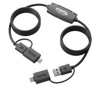 Plugable Câble USB de transfert de données PC vers PC, compatible avec Windows USB C et USB 3.0, transfert de fichiers vers un nouvel ordinateur avec logiciel Bravura Easy Computer Sync inclus, 2 m