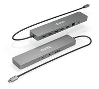 Plugable Hub USB-C 11 en 1 100 W USB-C Pass-Through, Station d'accueil pour Ordinateur Portable Double Moniteur avec HDMI 4K 60 Hz, Compatible avec Thunderbolt 4/3, USB-C Windows, Chromebooks, 1 Port