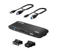 Plugable Station d'accueil Horizontale Double Moniteur USB 3.0 pour Windows et Mac (HDMI Dual Video et DVI/VGA, Gigabit Ethernet, Audio, 6 Ports USB)