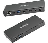 Plugable USB C Docking Station Dual Monitor 2 HDMI Ports, Power Delivery Dock, D