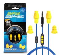 Plugfones Guardian Plus, Bouchons d'oreille avec Audio, 26 DB NRR, Micro d'isolation du Bruit et Commandes