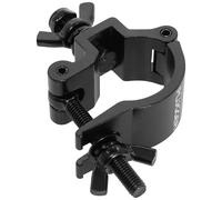 Plugger 35HC50BK, crochet collier de charge noir pour projecteur et barre LED, fixation pour structure Ø 25 à 40 mm, charge max 50 kg, vis M8, attache papillon et écrou Nylstop inclus