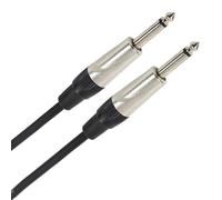 Plugger, câble guitare instrument Jack mâle mono 6,35mm vers Jack mâle mono 6,35mm. Compatible Ampli, basse, guitare, haut-parleur, appareil DJ, synthé et autres. Longueur : 60 cm. Qualité Pro Noir