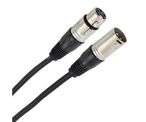 Plugger, câble microphone XLR femelle/XLR mâle. Connecteurs 3 broches. Enceinte, microphone, carte son, contrôleur DJ, table de mixage et autres. Longueur 15 mètres. Qualité Professionnelle. Noir