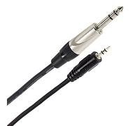 Plugger, câble audio stéréo mini Jack mâle 3,5mm vers Jack mâle 6,35mm. Longueur : 1,5 mètre pour enceinte, appareil DJ, synthé, table de mixage et autres appareils audio. Qualité Professionnelle.