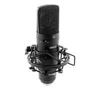 Plugger Microphone à condensateur Professionnel de Studio CMSTU 40 Noir Cardioïde. Large Capsule 34mm. Suspension Bonnette Anti-Vent Flight Case. Prise de Son et Enregistrement Voix et Instruments.