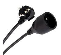 Plugger Rallonge Prolongateur électrique 20m Coloris Noir. Certification européenne NF 16A. Section 3G1.5mm². Prise UE CEE 7/7 à Prises mâle et Femelle. Jusqu'à 250V. Schuko coudé à 90°. Qualité Pro.