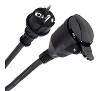 Plugger Rallonge Prolongateur électrique Professionnel étanche IP44, Longueur 10m, Noir. 16A Section 3G 1.5mm². Utilisation en extérieur ou intérieur. Bouchon de Protection. Qualité Professionnelle.