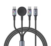 Pluggify Cable Multi Chargeur USB C 3 en 1 60 W Câble USB C 1,2 m avec 2 USB C (60 W/12 W)/ 1 Multi Câble de Charge Rapide pour Ap Watch Ultra 2/SE/1-10, pour Phone 16/15 Pad, Téléphone/Tablettes