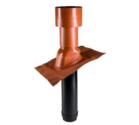 Pluggit Chapeau de toiture isolé DN160 en plastique rouge - DH160-KR