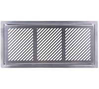 Pluggit Grille de recouvrement à barres en acier inoxydable, avec cadre de montage inclus - PL127