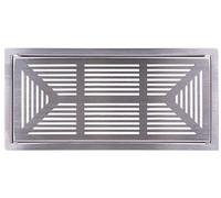 Pluggit Grille de recouvrement carrée Inox, avec cadre d'encastrement - PL126
