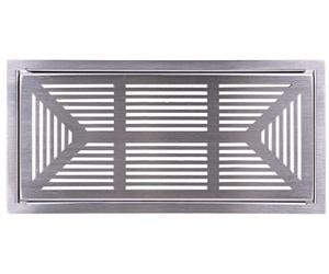 Pluggit Grille de recouvrement carrée Inox, avec cadre d'encastrement - PL126
