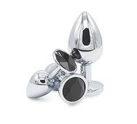 Plugs Anals Pack Trio Sextoys Unisexes en Acier Inoxydable Buttplug 3 Tailles Sextoys Débutants Confortable, Hygiénique & Hyppoalergénique - Homme & Femme Couleur Noir