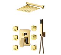 Pluie LED Gold Rain Mélangeur Sigle Mural Douche Salle de Bain Murale