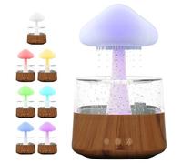 Pluie Nuage Humidificateur, 7 Couleurs LED 450ml raincloud diffuseur, pour La Maison Le Bureau La Chambre À Coucher Et Les Décorations De Bureau,WoodGrain