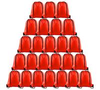 PLULON 25 Pcs Rouge Cordon Sac À Dos Sacs En Vrac Chaîne Sac À Dos Cinch Sack Pull Sport Gym Sac À Dos Sacs pour Yoga Voyager Sports de Plein Air