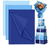 PLULON 90 feuilles Saint Valentin emballage cadeau papier de soie anniversaire, papier de soie pour la maison, cuisine, bricolage, accessoire d'emballage (Blue)