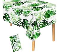 PLULON Nappe Luau hawaïenne en Plastique avec Feuilles Palmier pour Piscine été Plage Tropicale Fournitures fête d'anniversaire pour Enfants Mariage Pique-Nique décoration de Table de Salle à Manger