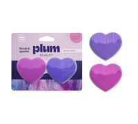 Plum Beauty Brosse à récurer en silicone en forme de cœur - Brosse de nettoyage manuelle pour le visage pour exfoliation et massage - Poils doux et sans danger pour la peau pour tous les types de peau