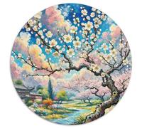 Plum Blossom 1000 Pieces Plant Flower Puzzles Ronds Puzzle De l'art De La Décoration Moderne Jeu D'Intelligence Puzzle DIY