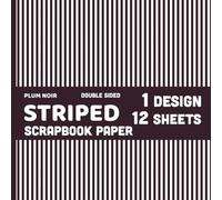 Plum Noir Striped Scrapbook Paper: 2.5 mm Dark Purple, Burgundy Stripes Pattern 12 Double Sided Sheets - 1 Design for Cards, Invitations, Origami - 8.5" x 8.5"