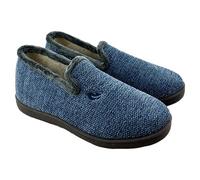 PLUMAFLEX - Chaussons de maison avec semelle rembourrée qui s'adapte à l'anatomie du pied 094586 synthétique, bleu marine, 42 EU