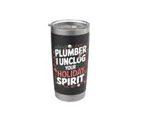 Plumber I Unclog Your Holiday Spirit - Plumber Christmas Gobelet isotherme en acier inoxydable double paroi