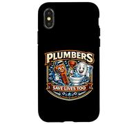 Plumbers Save Live Too Déboucheur Amusant pour Toilettes Coque pour iPhone X/XS