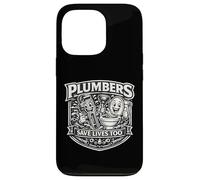 Plumbers Save Live Too Funny Plumbing Trade Art de Toilette Amusant Coque pour iPhone 13 Pro