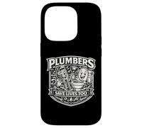 Plumbers Save Live Too Funny Plumbing Trade Art de Toilette Amusant Coque pour iPhone 14 Pro