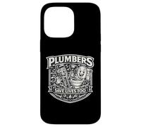 Plumbers Save Live Too Funny Plumbing Trade Art de Toilette Amusant Coque pour iPhone 14 Pro Max