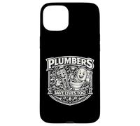Plumbers Save Live Too Funny Plumbing Trade Art de Toilette Amusant Coque pour iPhone 15 Plus