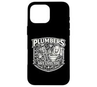 Plumbers Save Live Too Funny Plumbing Trade Art de Toilette Amusant Coque pour iPhone 16 Pro Max