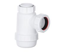 PlumbEZ Siphon à bouteille peu profond de 40 mm avec anneau antidérapant, joint peu encombrant de 38 mm, kit de vidage d'évier de cuisine, conforme à la norme BS EN2574-1.