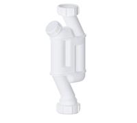 PlumbEZ Siphon à passage direct - Siphon sur pied de 32 mm avec œillet de nettoyage pour déchets de lavabo, siphon d'évier droit avec sortie multi-usages