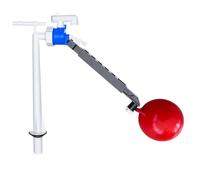 PlumbEZ Vanne de remplissage de réservoir de toilette entrée inférieure avec flotteur - Valve de remplissage de toilette de 1,27 cm avec bras réglable | Robinet à bille pour réservoir de toilette avec