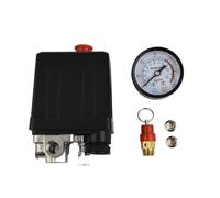 plumbify store Pressostat de compresseur d'air 4 ports 175 psi, régulateur de collecteur + soupape de sécurité, pièce pneumatique, bouchons d'obturation de commutateur de compresseur d'air