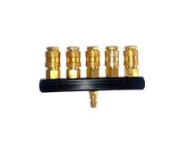 plumbify store Raccord pneumatique, collecteur à 4 voies, connecteur rapide, Type européen, compresseur d'air, tuyau d'air, outils de quincaillerie, coupleurs rapides 1/4 ''NPT(5 Way Aluminum)
