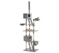 Plumbpyr Arbre à chat en sisal avec tour d'escalade et grotte, 230 à 260 cm de haut avec plateforme, surface de couchage et colonne à griffer, pour l'entretien des griffes et les câlins dans