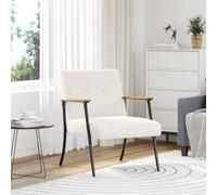 Plumbpyr Fauteuil en tissu bouclé semblable à la laine avec pieds en acier - 59 x 75 x 78 cm - Chaise rembourrée ergonomique pour salon, chambre à coucher, coin lecture, bureau, salon - Dossier et