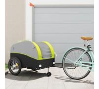 Plumbpyr Remorque de vélo noire et rouge en fer, capacité de charge, pliable et robuste pour chargement, bagages, chien, enfant, transport avec drapeau de sécurité et barre de traction pour loisirs