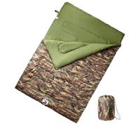 Plumbpyr Sac de couchage double avec coussin pour adulte 3-4 saisons en polyester imperméable léger avec fermeture éclair et capuche pour randonnée, trekking, extérieur