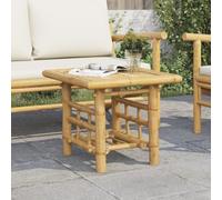 Plumbpyr Table d'appoint en bambou naturel 45 x 45 x 45 cm avec étagère, plateau de table stable, espace de rangement pour salon, balcon, bureau, table basse polyvalente pour boissons, livres